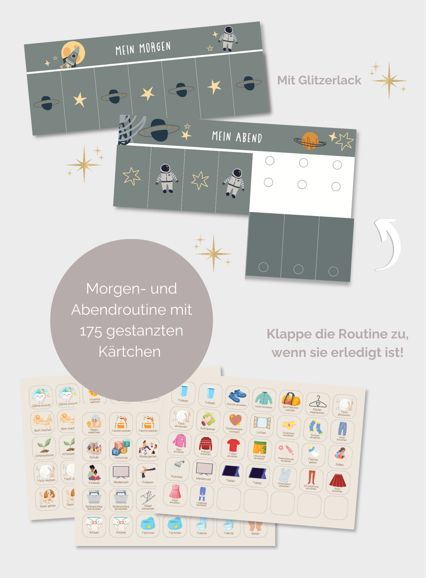 Morgen- & Abendroutine Set ASTRO GLITZER